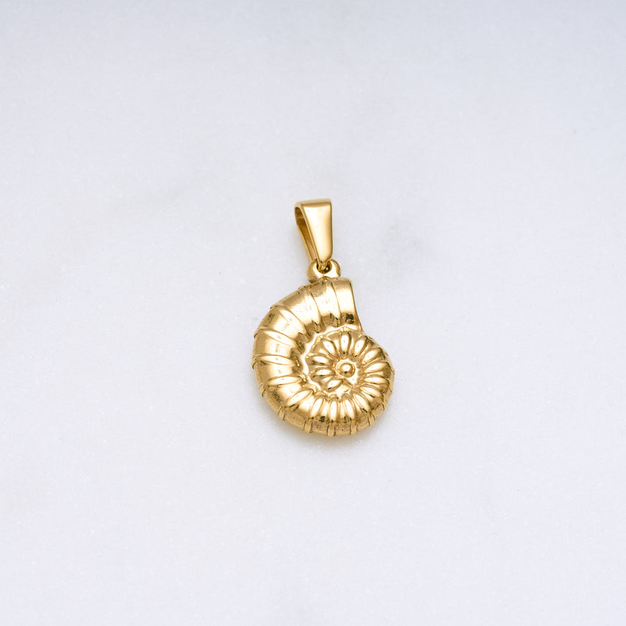 Nature-Anhänger in Muschelform, stilvoll kombiniert mit weiteren Anhängern im Stacking-Look sowie solo getragen. Ergänzt durch Bobby-Ketten in verschiedenen Größen, perfekt für einen natürlichen und eleganten Stil.